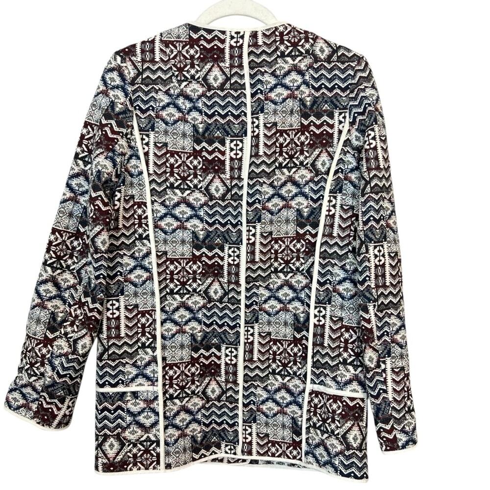 Zara Basic Patchwork Motorcycle Longline Blazer J… - image 3